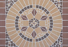 Клинкерная Мозаика пано на сетке ЭкоКлинкер Flower Цветок 1000*1000*14 мм