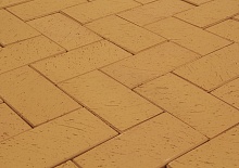Клинкерная тротуарная плитка - брусчатка Lode DZINTRA  темно-желтый 200х100х52 мм