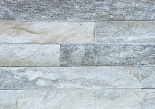 Кварцит бело-серый 600*150*10-20 мм, натуральный камень для интерьера и фасада BD