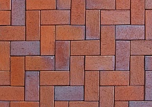 Тротуарная плитка / брусчатка Клинкерная ABC Eisenschmelz-bunt-geflammt (Еисенсчмелз-бунт-гефламмт), мозаичный с фаской (делится на 4 части) 240*60/60*60*62 мм